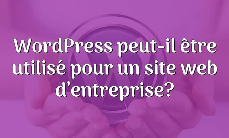 WordPress peut-il être utilisé pour un site web d’entreprise?